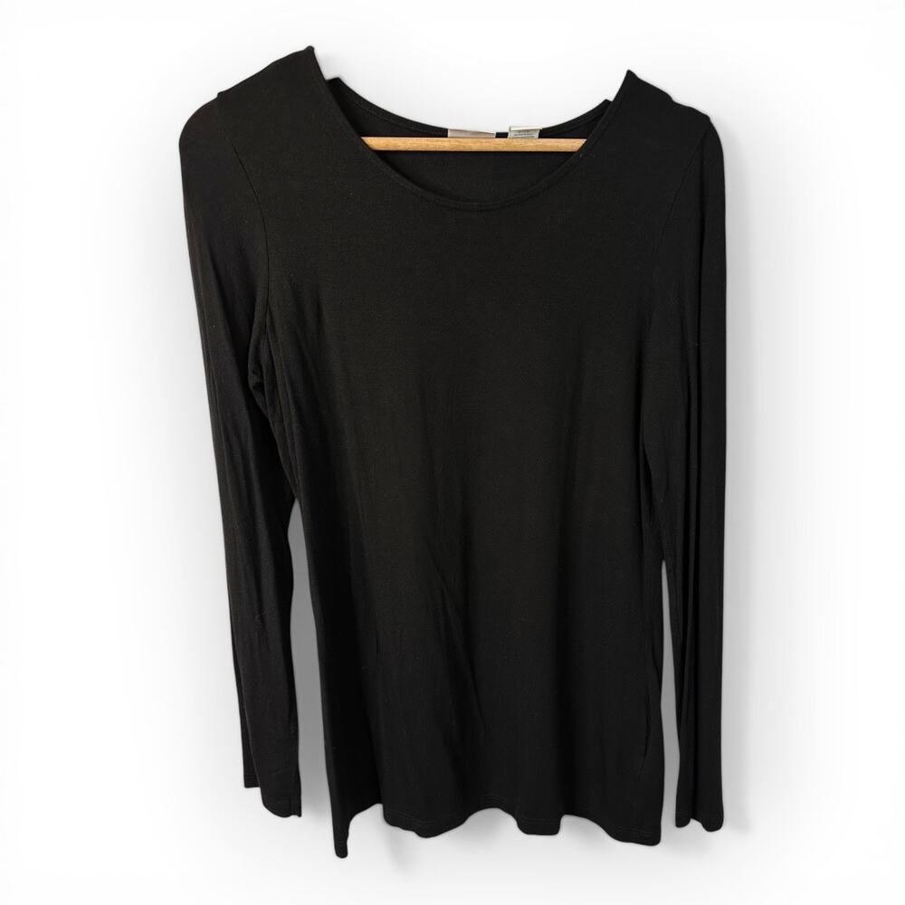 Kenar Womens size Medium Long Sleeve TShirt Black Casual Basic Minimalist Modal